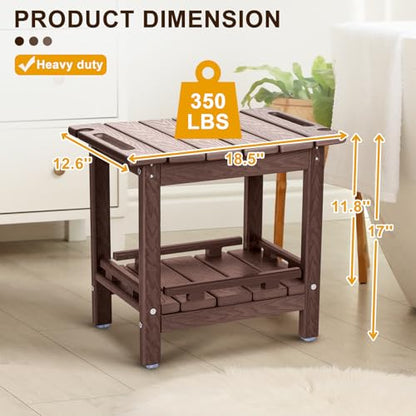NALONE Shower Bench, HDPE Shower Stool for Shaving Legs with Handle (Wood) | Indoor and Outdoor Use, All Weather and Long Last, Perfect for Inside Shower - size: Wood