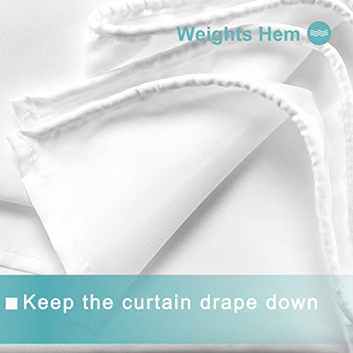 Waterproof Fabric Shower Curtain Liner, 72 x 72 inch, White | Suction Cups Included, Machine Washable Cloth Shower Curtain for Bathroom, 72x72