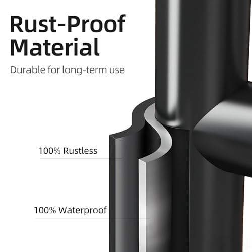Toilet Paper Holder Free Standing for 4 Rolls with Anti-Slip Base | Rustproof Metal Toilet Paper Stand with Top Storage Shelf for Phones, Wipe and More, Bathroom Organizers and Storage, Black