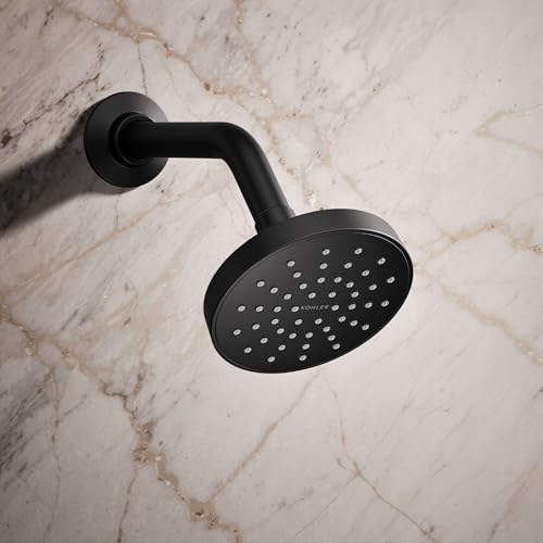 KOHLER K-33641-H-BL Elate® Single-Function Showerhead, 1.5 GPM, Efficient Water Flow, Durable Construction Shower Head, Simple Setup, Matte Black - color: Matte Black, size: 1.5 GPM