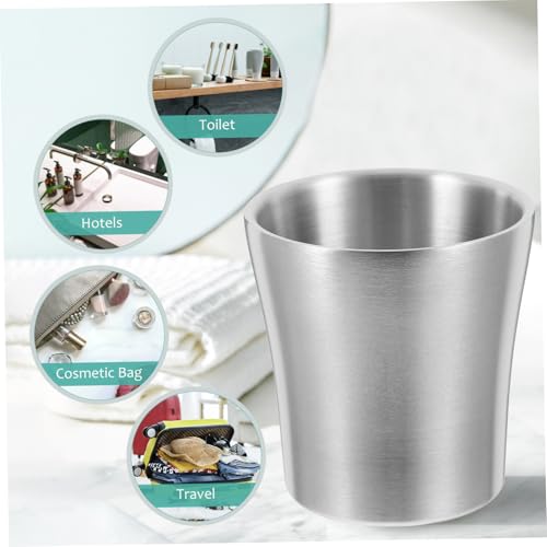 SHOWERORO Stainless Steel Travel Tumbler Cup Unbreakable Bathroom Drinking Versatile Mouthwash Toothbrush Holder Lightweight Stackable Design for Camping Home Use