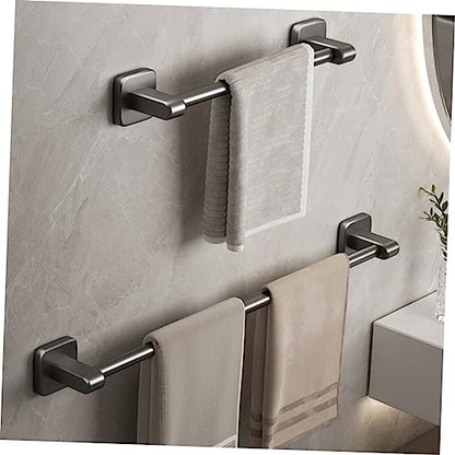 Wall-Mounted Heavy Duty Towel Bar Self-Adhesive Bathroom Rack No Drill Installation for Kitchen Bathroom and Balcony Grey Towel Holder - size: 50X6X6CM