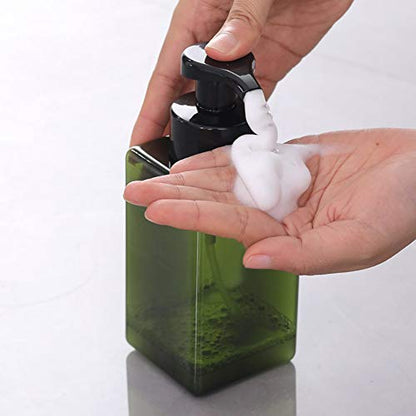 Foaming Soap Dispenser, 9oz Plastic Refillable Pump Bottle, 2 Pack, Green | Hand Dispenser for Liquid Soap, Shampoo & Body Wash – Saves Soap with Rich Foam, Reusable, Easy to Refill, BPA-Free - color: Green, size: 9 oz (2 Pack)