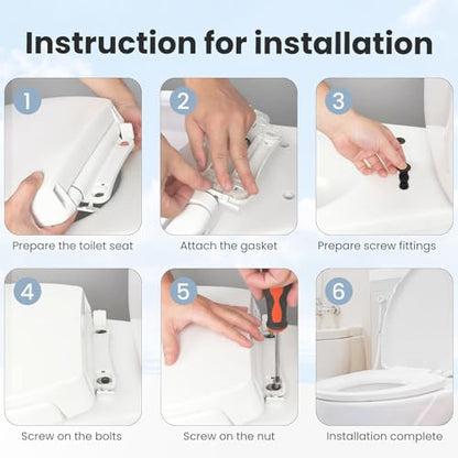 Toilet Seat Compatible with TOTO Transitional SoftClose SS114#01 Elongated Soft Close SEAT for SS237 247 SS224 SS117 SS204 SS154 SS214 Toilet Seat Replacement Parts