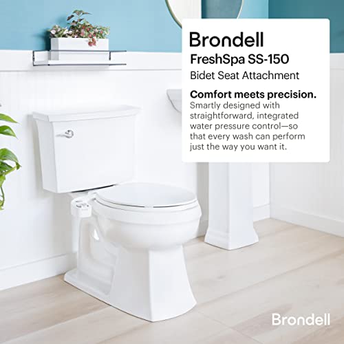 Brondell FSP-150 FreshSpa Thinline Precision Essential Bidet Attachment for Toilet Seats with Adjustable Water Pressure, Side Arm Control, Thin Profile, White (Single Nozzle) - style: Single Nozzle
