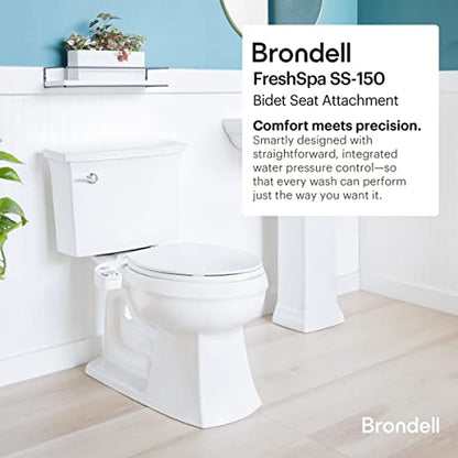 Brondell FSP-150 FreshSpa Thinline Precision Essential Bidet Attachment for Toilet Seats with Adjustable Water Pressure, Side Arm Control, Thin Profile, White (Single Nozzle) - style: Single Nozzle
