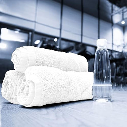 GOLD TEXTILES Wash Cloths Bulk Pack 13x13 Inches, 120 Pcs Soft Ringspun Cotton Washcloths, Premium Highly Absorbent and Quick-Drying Face Towels Daily use for Showering, Gym, Spa, Hotel (120, White)