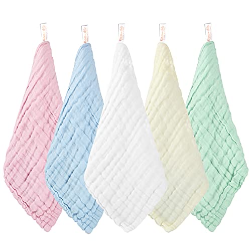 Soft Newborn Essentials - Muslin Washcloths & Towels for Sensitive Skin - 10 Pack, 10x10 Inches - Baby Register Shower Gift - color: 10-pcs (Multicolor)