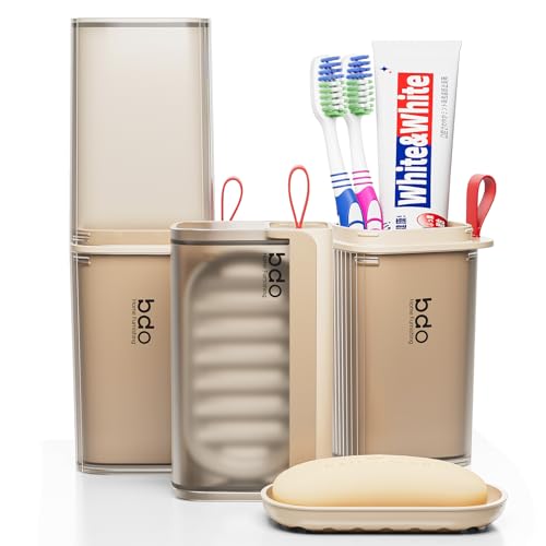 Bar Travel Soap Case Container, Portable Toothbrush Holder, Clear Coffee | Dish Soap, drainage, leakproof, 7.88 in, Traveling Toothpaste Tooth Brush Holder, Cover, Trip, Camping - color: Gray Coffee