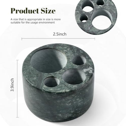 Karibiber Marble Toothbrush Holders, 4 Slots Toothbrush Holders for Bathrooms Countertop, Small Cute Green Kids Toothbrush Organizer, Drainage Toothbrush and Toothpaste Holder Stand Unique Cat Paw