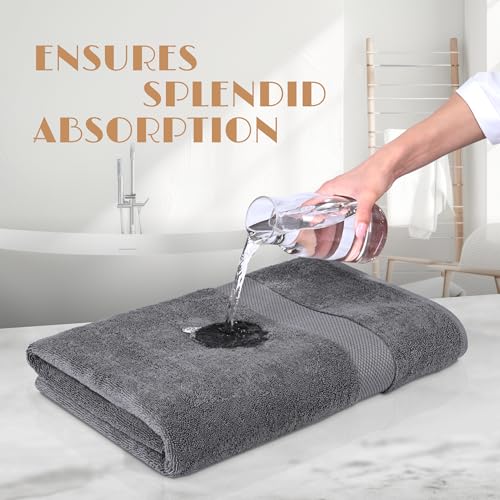White Classic Luxury Soft Bath Sheet Towels - 650 GSM Cotton Luxury Bath Towels Extra Large 35x70 | Highly Absorbent and Quick Dry | Hotel Quality Extra Large Bath Towels Oversized, Dark Gray, 2 Pack - color: Gray, size: Bath Sheets, 2 Pack