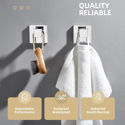 Angle Simple Bathroom Towel Hook, Robe Coat Hanger, Polished Chrome, 2 Pack | SUS304 Stainless Steel, Heavy Duty Wall Hook for RV Garage Kitchen Closet Cabinet, Hand Towel Holder Screw Wall Mount - color: Polished Chrome, size: 2 Pack