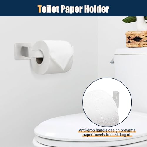 10 Pcs Silver Bathroom Hardware Accessories Set 23.6 Inch Wall Mounted | Bath Towel Bar Kit with Square Towel Racks Ring and Towel Hooks, Paper Holder, 304 Stainless Steel - color: Silver