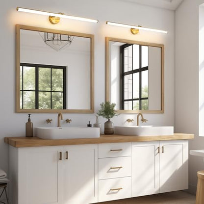 KAISITE Modern Bathroom Light - 39 Inch Dimmable 5CCT LED Vanity Light Bar for Restroom - color: Gold, size: 39 Inch
