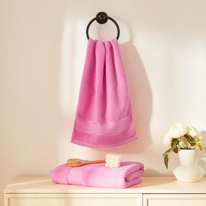 COZYART Bath Towel Set 6 PCS, Pink Luxury 100% Turkish Cotton 650GSM | Soft Absorbent Quick Dry, OEKO‑Tex 100 Cert. Zero Twist Ring Spun Cotton, Plush Fluffy, Breathable Hotel Quality Towels Set - color: Pink