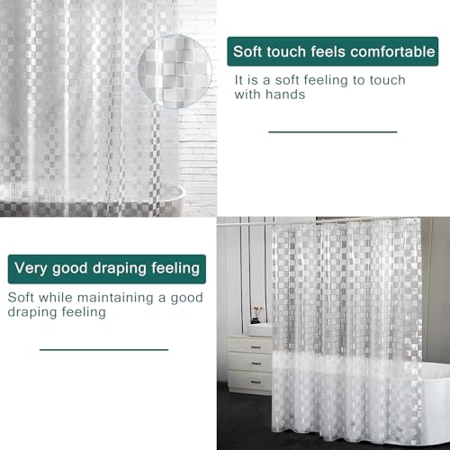 Shower Curtain Liner, 100% Waterproof Peva Shower Curtains with 3 Duty Heavy Bottom Magnets and 12 Rust Proof Grommets, 72x72 Weighted Shower Liner for Shower Stall, Bathtubs - color: 3d Square