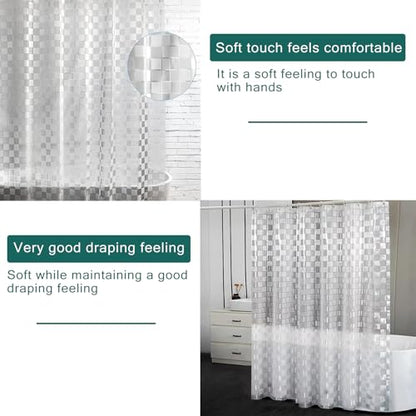 Shower Curtain Liner, 100% Waterproof Peva Shower Curtains with 3 Duty Heavy Bottom Magnets and 12 Rust Proof Grommets, 72x72 Weighted Shower Liner for Shower Stall, Bathtubs - color: 3d Square