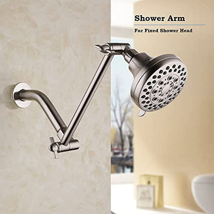 Shower Head Extender, Adjustable Shower Head Extension Brushed Nickel, Adjustable for Any Shower Angels, Universal Straight Shower Arm - color: Brushed Nickel, size: 10 Inch