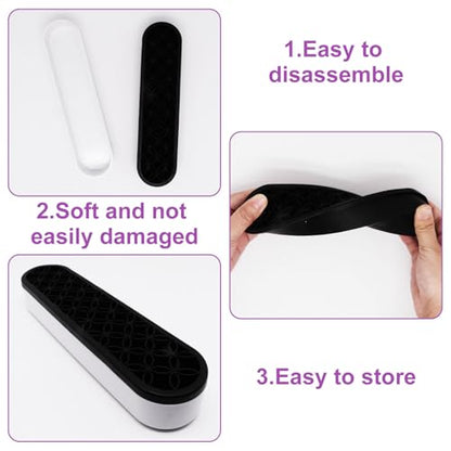 1Pcs Black Silicone Makeup Brush Holder Make Up Brush Holder Stand Makeup Brushes Storage for Painting Pen Brushes Nail Clippers Drill Pens Ruler Sewing Craft Tools - color: Black