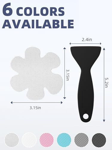 Secopad 24PCS Original Bathtub Stickers Non-Slip, Safety Shower Treads Adhesive Appliques with Premium Scraper - color: Clear