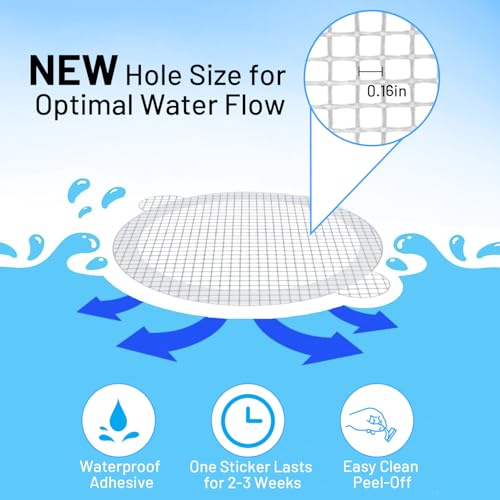 50 PCS Disposable Shower Drain Hair Catcher, 3.54 Inches Round | Stickers for Bath & Kitchen, For Human & Pet Hair, Mesh for Bathtub & Laundry, Drain Cover - size: Round - 50 Packs