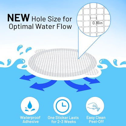 50 PCS Disposable Shower Drain Hair Catcher, 3.54 Inches Round | Stickers for Bath & Kitchen, For Human & Pet Hair, Mesh for Bathtub & Laundry, Drain Cover - size: Round - 50 Packs