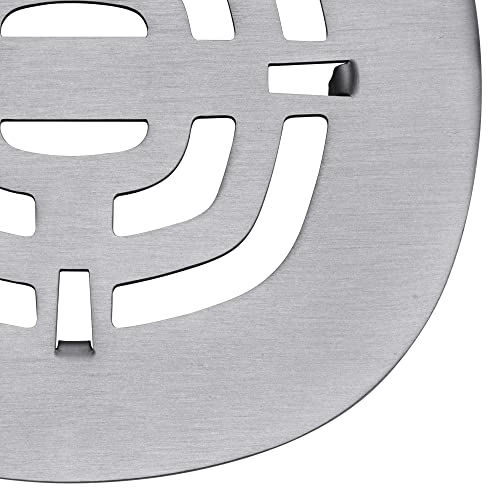 Bropury Easy-to-Install Snap-in Stainless Steel Shower Strainer Shower Drain Grid (Brushed Nickel) - color: Brushed Nickel