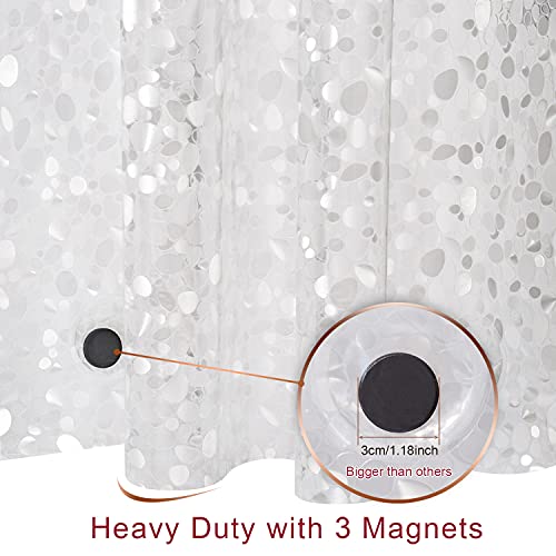 Bostofy Extra Long Shower Curtain Liner, Heavyweight Liner with Magnets and Rust-Proof Metal Grommets, Waterproof Shower Liner for Bathroom, 72' W x 78' H - color: Clear Stone, size: 72"W x 78"L (Pack of 1)