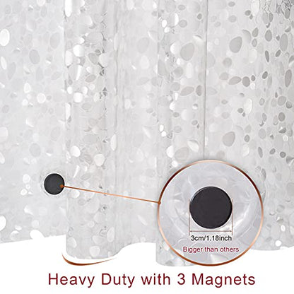 Bostofy Extra Long Shower Curtain Liner, Heavyweight Liner with Magnets and Rust-Proof Metal Grommets, Waterproof Shower Liner for Bathroom, 72' W x 78' H - color: Clear Stone, size: 72"W x 78"L (Pack of 1)