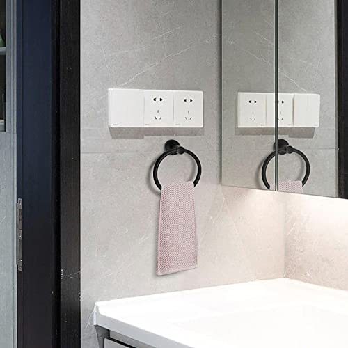 Black Towel Ring，Hand Towel Holder for Bathroom Wall Mounted，Bathroom Towel Holder,Bathroom Towel-Racks,Bathroom Hardware Simple Round Towel Hanger Stainless Steel (Black - 2 Pack) - color: Matte Black - 2 Pack
