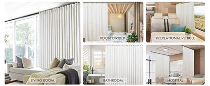 ChadMade Aluminum Ceiling Curtain Track Set with Hooks, 9ft - 12ft Adjustable Length Ceiling/Wall Mount Curtain Rail System For Grommet/Pleated Drape, RV Ceiling Track, Black - color: Black, size: 9ft-12ft