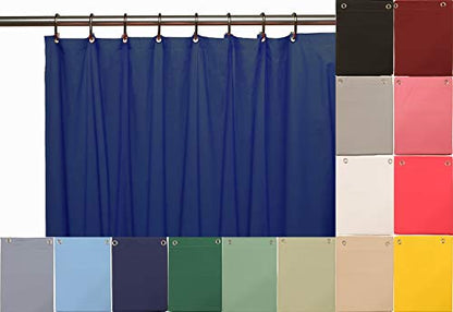 Venice Elegant Home Heavy Duty Vinyl Shower Curtain Liner with 12 Metal Grommets (Navy Blue) - color: Navy Blue