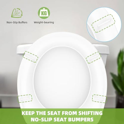 Round Toilet Seat Soft Close, 16.5" Standard Round Toilet Lid, Cotton White | Universal Toilet Replacement Compatible with TOTO/Kohler/Gerber/American Standard, 2-pack Toilet Bolts and Nuts - style: Universal Round Fit