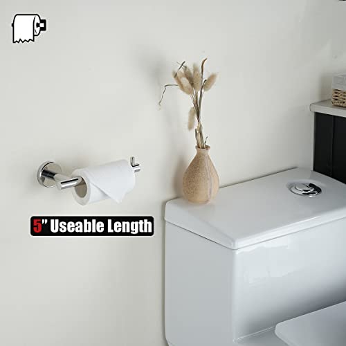 JQK Chrome Toilet Paper Holder, 5 Inch 304 Stainless Steel Thick 8mm Tissue Paper Dispenser for Bathroom, Hold Mega Rolls, Polished Chrome Wall Mount 2 Pack, TPH100-CH-P2 - color: Chrome, size: Bar(2 Pack)