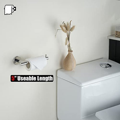 JQK Chrome Toilet Paper Holder, 5 Inch 304 Stainless Steel Thick 8mm Tissue Paper Dispenser for Bathroom, Hold Mega Rolls, Polished Chrome Wall Mount, TPH100-CH - color: Chrome, size: Bar