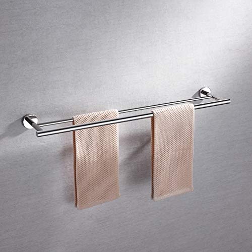 Miyili Double Towel Bar 30-Inch Stainless Steel Bathroom Towel Rack Holder Wall Mount Polished Finish - color: Polished, size: 30-Inch