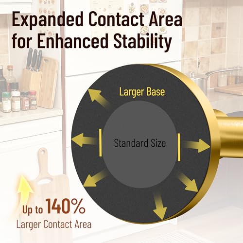 Magnetic Towel Bar, Adjustable Towel Rod, Brushed Gold, 1 Pack | Larger Magnetic Base, Non-Slip, Hidden Magnet, 304 Stainless Steel Magnetic Towel Holder for Refrigerator, Dishwasher, Oven - color: Magnetic–gold
