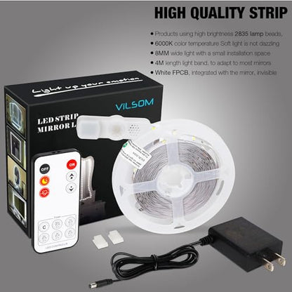 Led Vanity Mirror Lights Kit, ViLSOM 13ft/4M 240 LEDs Make-up Vanity Mirror | Mirror Light for Vanity Makeup Table Set with Dimmer and Power Supply, Mirror not Included