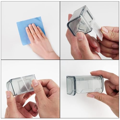 Wall-Mounted Toothbrush Holder with Cover, 2-Slot Organizer for Bathroom, Shower, Dorm, Cabinet (Clear) - color: Clear