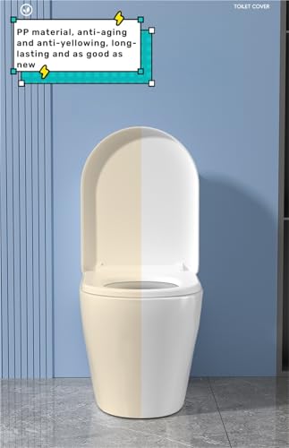 Soft Close Round Toilet Seat, Universal Fit PP Material Cover, Easy to Clean & Install, Design, No Loose, Fits All Brands (White Large U) - size: Large U