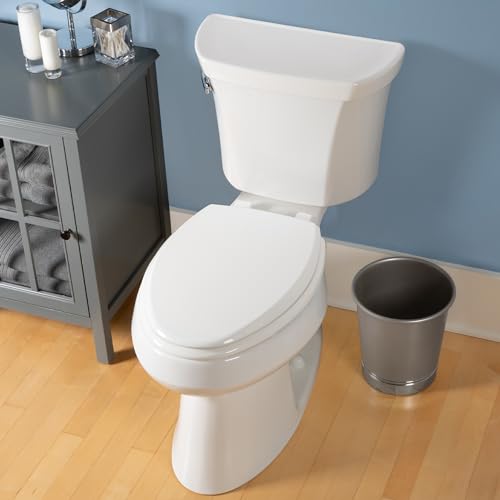 Mayfair Cassel Slow Close Toilet Seat, Easy Clean, Non Slip Premium Wood Seat, Easy Install, Made in USA, Elongated, White, 4-Pack - size: Elongated, style: 4 - Toilet Seats
