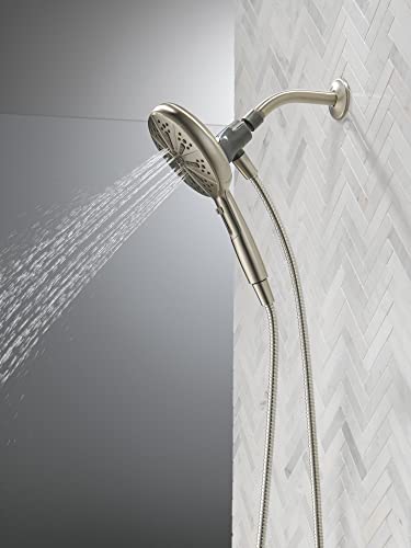 Delta Faucet 6-Spray SureDock Magnetic Shower Head with Handheld Spray, Brushed Nickel Shower Head with Hose, Showerheads & Handheld Showers, Handheld Shower Heads, Hand Shower, Stainless 75613-SN - color: Satin Nickel