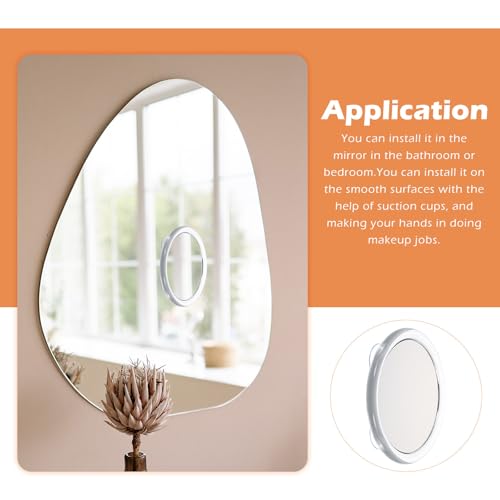 YARNOW 20x Magnifying Mirror with Suction Cup for Bathroom Use Plastic and Glass Makeup Mirror with Magnifying Design and White Frame for Skincare and Travel