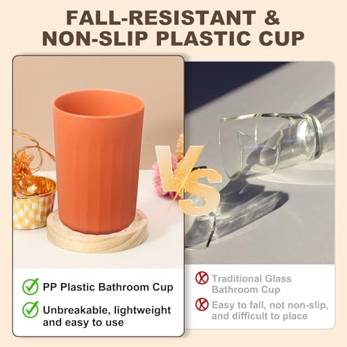 uxcell 1 Pcs Simple Toothbrush Cup, 2.8 x 2.8 x 3.9 Inch Bathroom Tumbler Reusable Plastic Cup Set for Storing Toothpaste Toothbrushes Combs Water Beverages, Dark Green - color: Dark Green