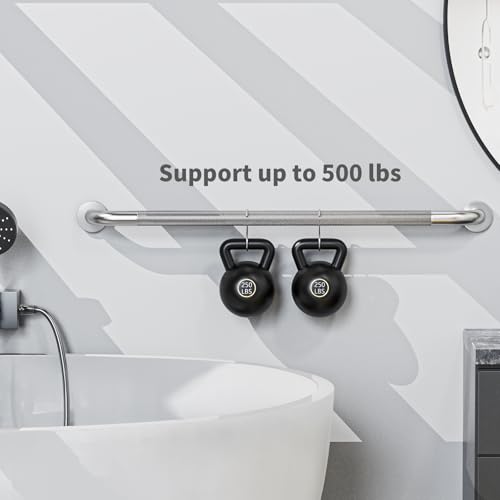 36 Inch Brushed Nickel Shower Grab Bar with Anti-Slip Knurled Grip | YuanDe Stainless Steel Bathroom Grab Bars,Shower Handrail Support, Handicap Elderly Balance Assist Handles-2Packs - color: Brushed Nickel, size: 36inch-2Pack
