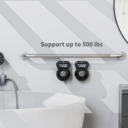 36 Inch Brushed Nickel Shower Grab Bar with Anti-Slip Knurled Grip | YuanDe Stainless Steel Bathroom Grab Bars,Shower Handrail Support, Handicap Elderly Balance Assist Handles-2Packs - color: Brushed Nickel, size: 36inch-2Pack