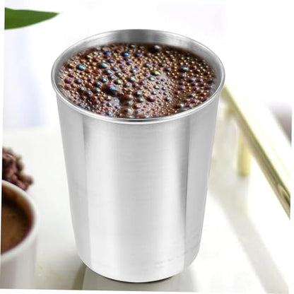 Stainless Steel Water Tumbler Cup Silver Bathroom Beverage Toothbrush Holder Multi Use for Water Juice Soda Easy to Clean Stylish Design - size: 8.50X6.00X6.00CM