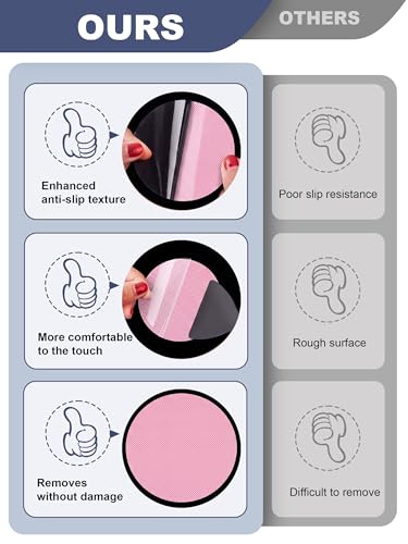 Secopad 24PCS Round Non Slip Bathtub Stickers with Scraper, Pink | Original Large Anti-Slip Treads, Comfortable PEVA Material, Strong Adhesive, Easy to Use, For Bath Tubs, Showers & Stairs - color: Pink