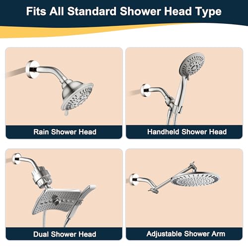 BRIGHT SHOWERS 6 Inch Brass Shower Arm with Flange Shower Pipe Arm for Wall Mount Fixed and Handheld Shower Head, Brushed Nickel - color: Brushed Nickel, style: Basic 6 Inch