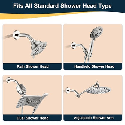 BRIGHT SHOWERS 6 Inch Brass Shower Arm with Flange Shower Pipe Arm for Wall Mount Fixed and Handheld Shower Head, Brushed Nickel - color: Brushed Nickel, style: Basic 6 Inch